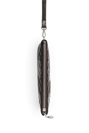 Silver Polo Kahve - Kahve Kapitone V Kadın Portföy ve Clutch El Çantası SP1250
