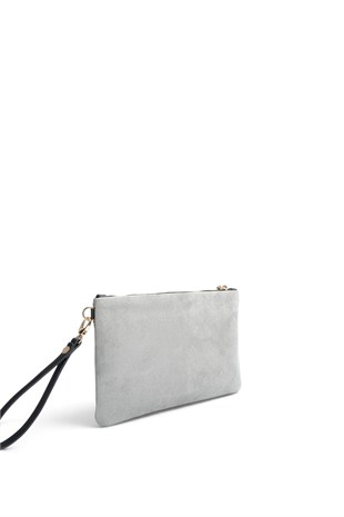 Silver Polo Füme - Siyah Süet Kadın Portföy ve Clutch El Çantası SP1250