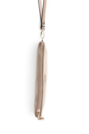 Silver Polo Vizon - Latte Süet Kadın Portföy ve Clutch El Çantası SP1250