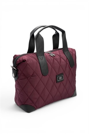 Silver Polo Bordo - Siyah Memory Kadın Seyahat Çantası SP1152