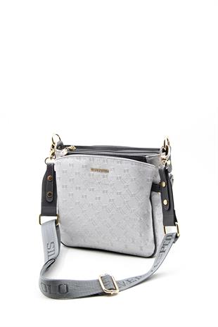 Silver & Polo A.gümüş-Antrasit SP884 Çapraz Çanta