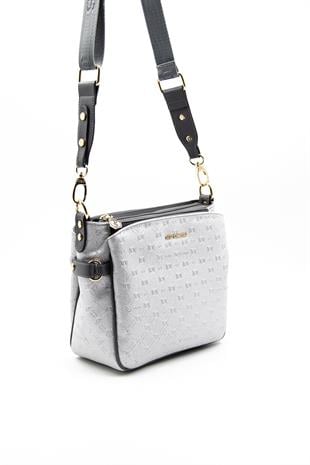 Silver & Polo A.gümüş-Antrasit SP884 Çapraz Çanta