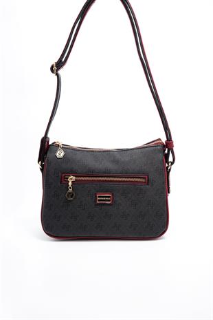 Silver & Polo Antrasit - Bordo SP818 Kadın Çapraz Çanta
