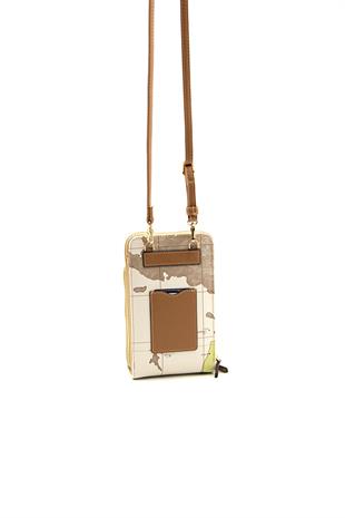 Silver & Polo Bej - A.Taba SP1011 Kadın Askılı Cüzdanlı Telefon Çantası