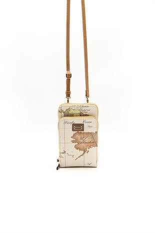 Silver & Polo Bej - A.Taba SP1011 Kadın Askılı Cüzdanlı Telefon Çantası