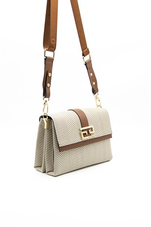 Silver & Polo Bej - Taba SP1009 Kadın Çapraz Çanta