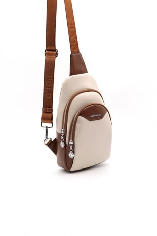Silver & Polo Bej - Taba SP959 Kadın Bel Çantası