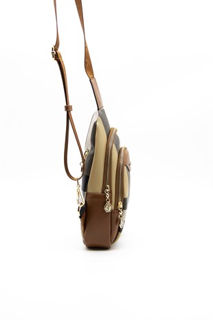 Silver & Polo Bej - Taba SP959 Kadın Bel Çantası