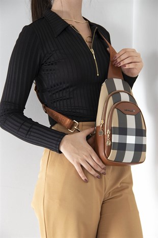 Silver & Polo Bej - Taba SP959 Kadın Bel Çantası