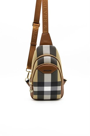 Silver & Polo Bej - Taba SP959 Kadın Bel Çantası