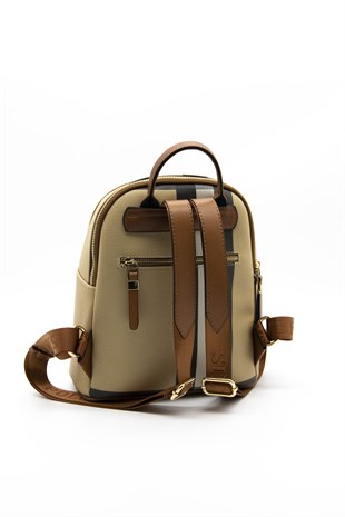 Silver & Polo Bej - Taba SP901 Kadın Sırt Çantası