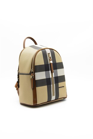 Silver & Polo Bej - Taba SP901 Kadın Sırt Çantası