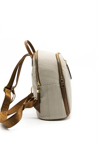 Silver & Polo Bej - Taba SP901 Kadın Sırt Çantası