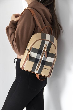 Silver & Polo Bej - Taba SP901 Kadın Sırt Çantası