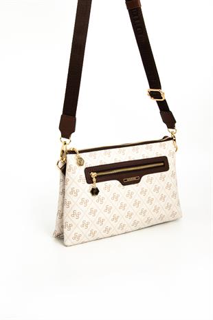 Silver & Polo Bej - Kahve SP1129 Kadın Çapraz Çanta