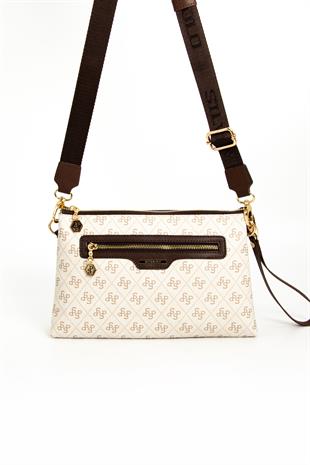 Silver & Polo Bej - Kahve SP1129 Kadın Çapraz Çanta