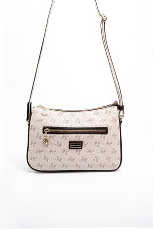 Silver & Polo Bej - Kahve SP818 Kadın Çapraz Çanta