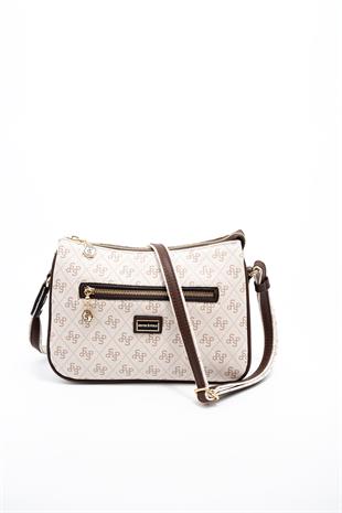 Silver & Polo Bej - Kahve SP818 Kadın Çapraz Çanta