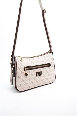 Silver & Polo Bej - Kahve SP818 Kadın Çapraz Çanta