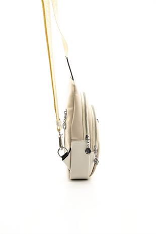 Silver & Polo Bej - Kemik SP959 Kadın Bel Çantası