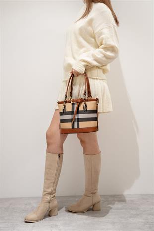 Silver & Polo Bej - Taba SP1155 Kadın El Çantası