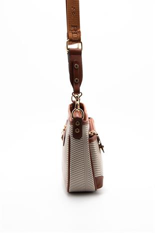 Silver & Polo Bej - Taba SP1160 Kadın Çapraz Çanta