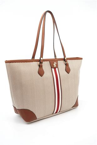 Silver & Polo Bej - Taba SP1169 Kadın Omuz Shopper Çanta