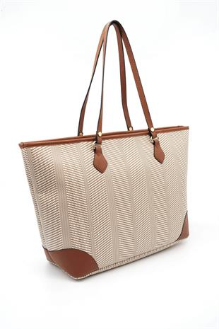 Silver & Polo Bej - Taba SP1169 Kadın Omuz Shopper Çanta