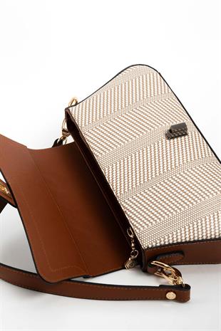 Silver & Polo Bej - Taba SP1177 Kadın Omuz Çantası