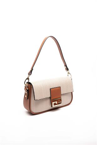 Silver & Polo Bej - Taba SP1179 Kadın Omuz Çantası