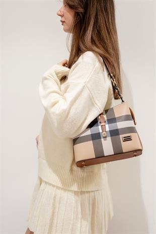 Silver & Polo Bej - Taba SP974 Kadın Omuz Çantası