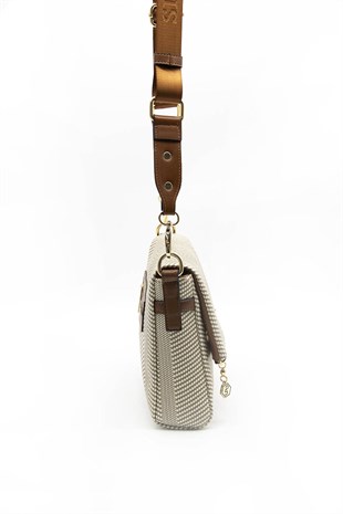 Silver & Polo Bej - Taba SP963 Kadın Çapraz Çanta