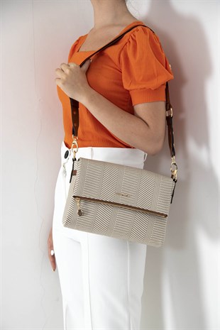 Silver & Polo Bej - Taba SP963 Kadın Çapraz Çanta