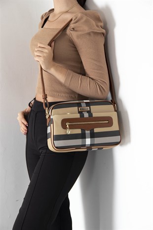 Silver & Polo Bej - Taba SP491 Kadın Çapraz Çanta
