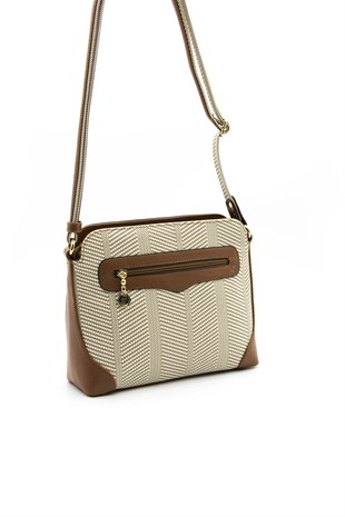 Silver & Polo Bej - Taba SP364 Kadın Çapraz Çanta