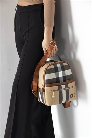 Silver & Polo Bej - Taba SP1061 Kadın Sırt Çantası