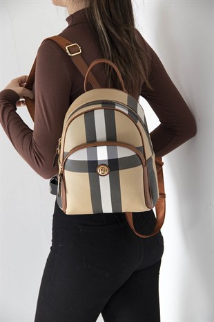 Silver & Polo Bej - Taba SP1062 Kadın Sırt Çantası