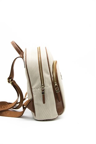 Silver & Polo Bej - Taba SP1062 Kadın Sırt Çantası