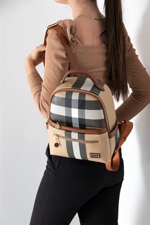 Silver & Polo Bej - Taba SP1061 Kadın Sırt Çantası