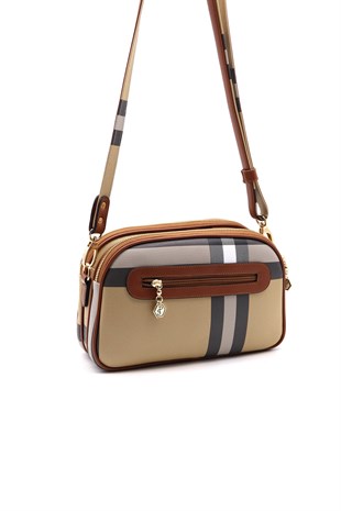 Silver & Polo Bej - Taba SP745 Kadın Çapraz Çanta