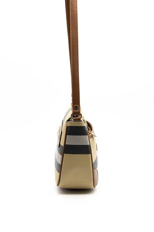 Silver & Polo Bej - Taba SP1060 Kadın Çapraz Çanta