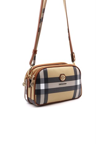 Silver & Polo Bej - Taba SP745 Kadın Çapraz Çanta