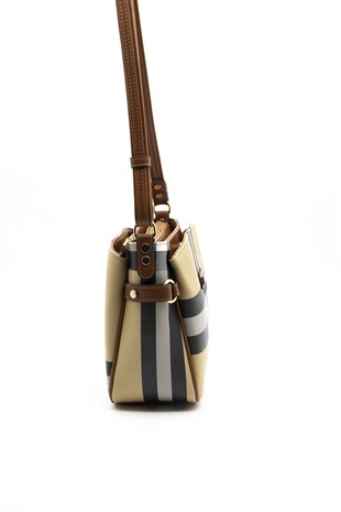 Silver & Polo Bej - Taba SP884 Kadın Çapraz Çanta