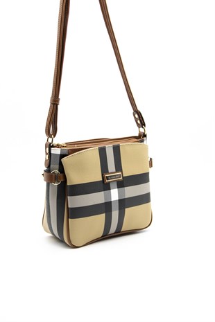 Silver & Polo Bej - Taba SP884 Kadın Çapraz Çanta