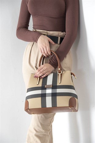 Silver & Polo Bej - Taba SP667 Kadın El Çantası