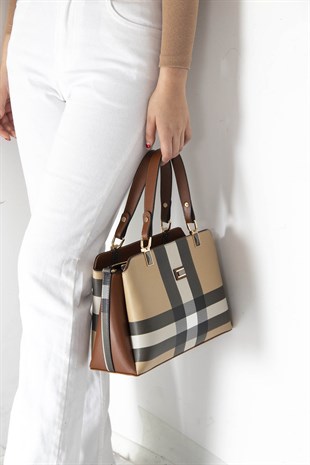 Silver & Polo Bej - Taba SP972 Kadın El Çantası