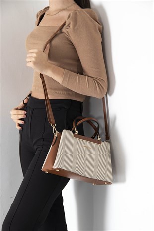 Silver & Polo Bej - Taba SP913 Kadın El Çantası