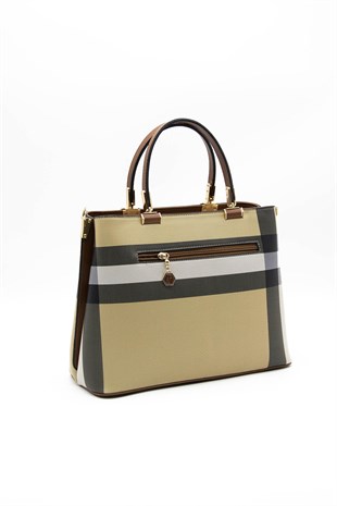 Silver & Polo Bej - Taba SP924 Kadın El Çantası