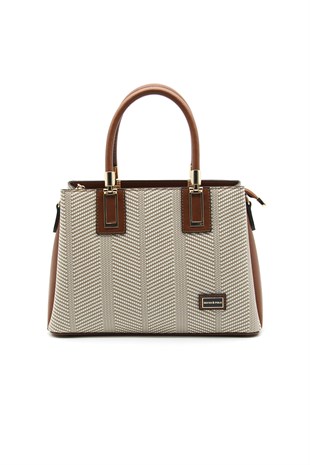 Silver & Polo Bej - Taba SP1000 Kadın El Çantası