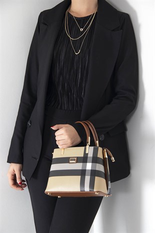 Silver & Polo Bej - Taba SP987 Kadın El Çantası